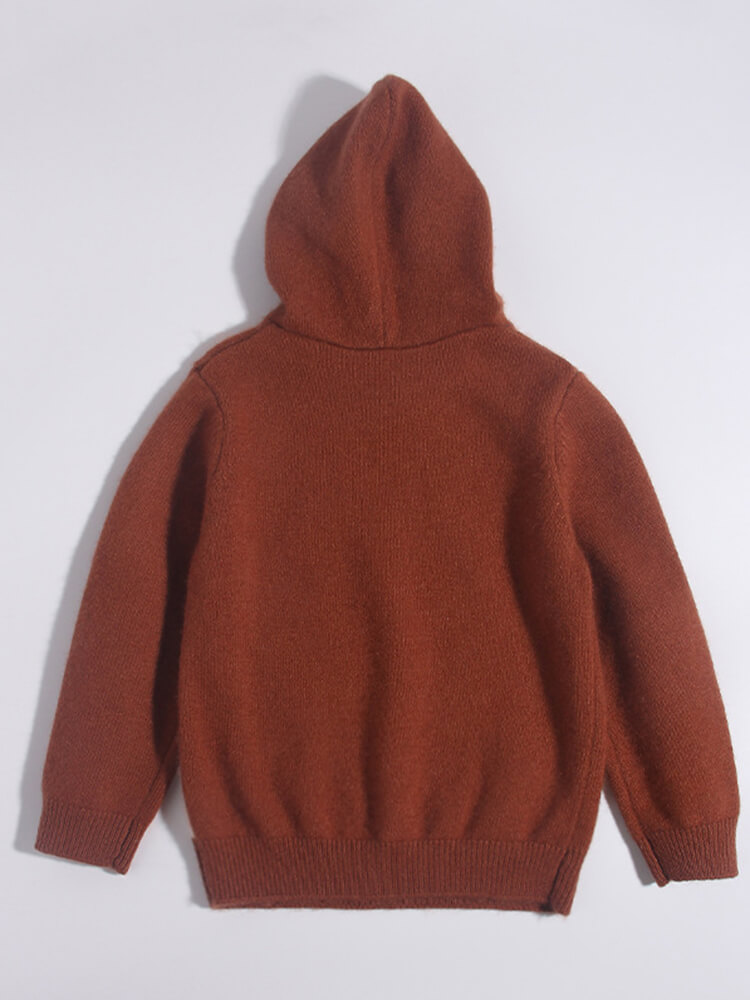 Soft Cat Graphic Cashmere Hoodie Sweater for Boys and Girls